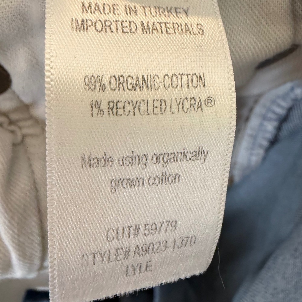 AGOLDE Lyle Low Rise Slim Jeans 5-Pocket Raw Hem Light Wash Stretch Size 27 - Picture 11 of 13